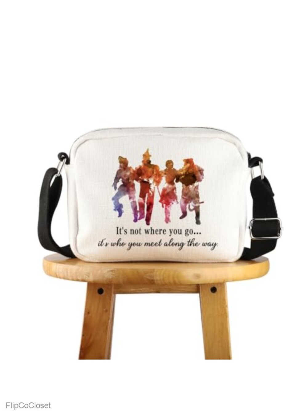 POFULL Crossbody Bag Cotton Linen Adjustable Strap Travel Purse